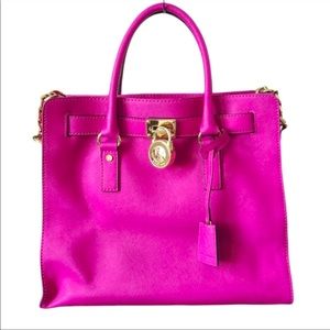 Authentic Michael Kors hot pink Hamilton purse